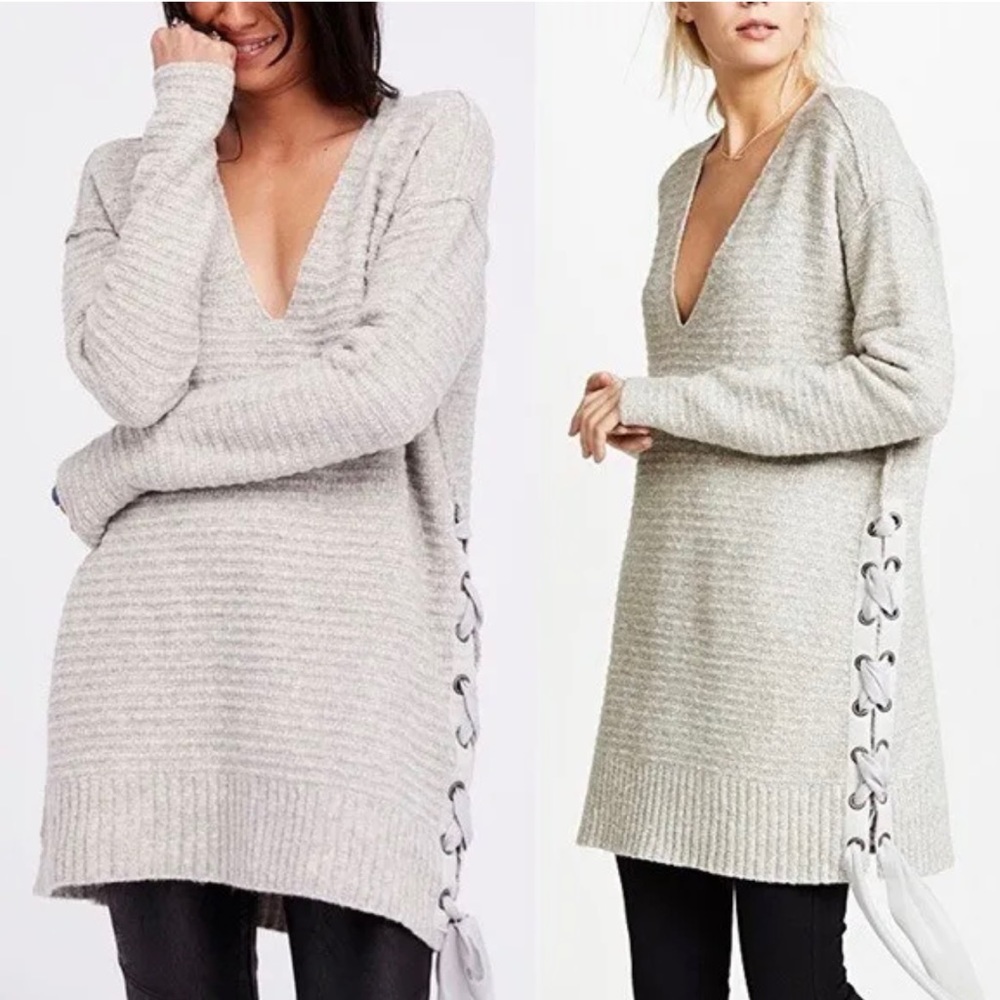 Free people heart it gray sweater dress